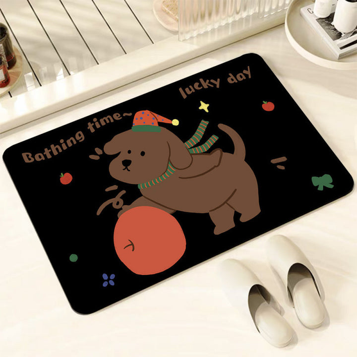Playful Dog-Themed Welcome Mat