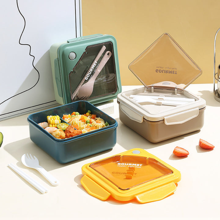 Multi-Functional Food Storage Container with Integrated Utensils