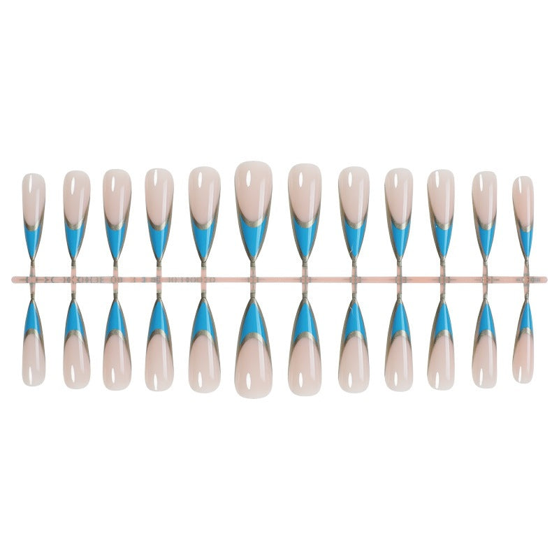 Acrylic nail set with stylish, asymmetrical designs Kalsten