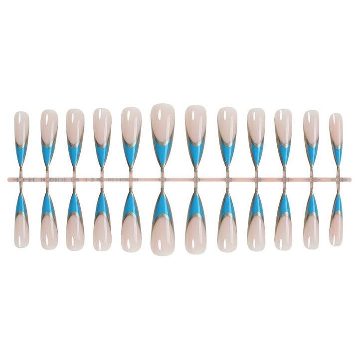 Acrylic nail set with stylish, asymmetrical designs Kalsten