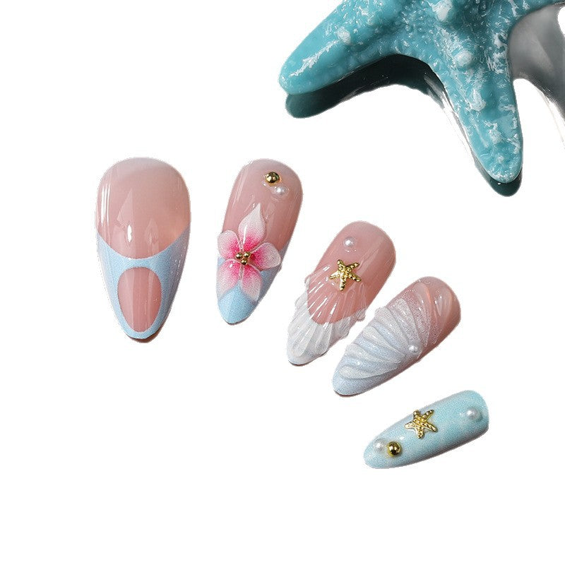 Artistic Sea-Inspired Press-On Nail Set Kalsten