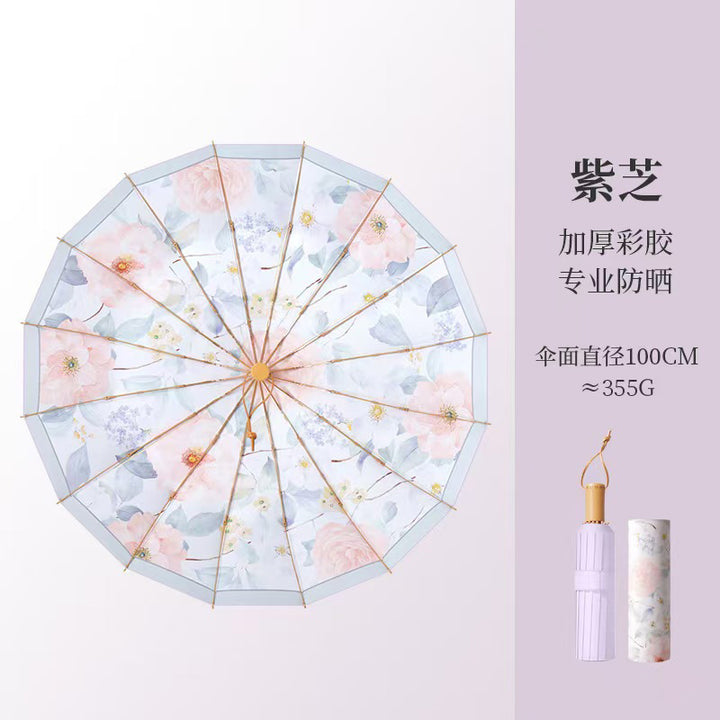 Women Foldable Umbrella with Floral Pattern Kalsten