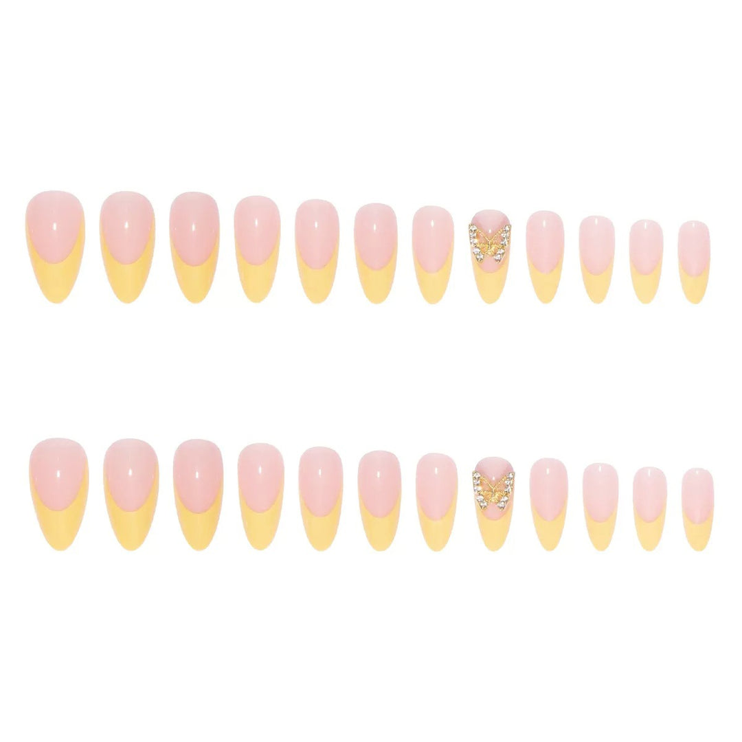 Nail set with luxurious 3D butterfly and glitter embellishments Kalsten