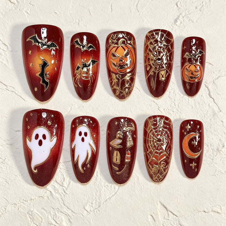 Halloween-Themed Decorative Press-On Nails Kalsten