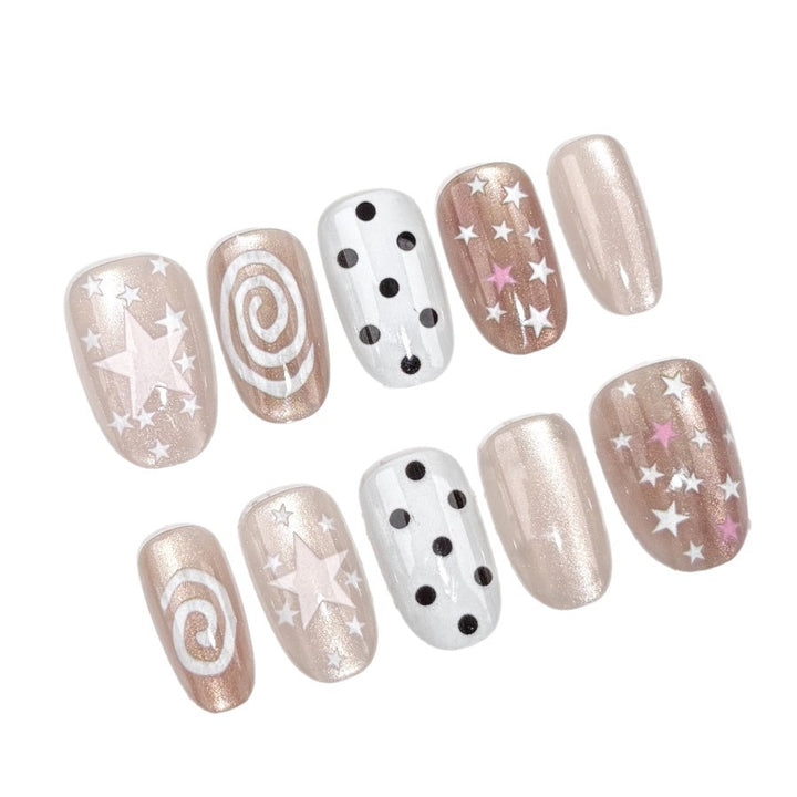 Artificial nails with trendy star pattern Kalsten