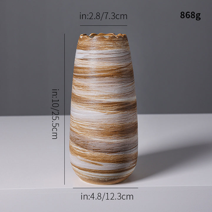 Artistic Spiral Design Ceramic Vase Kalsten