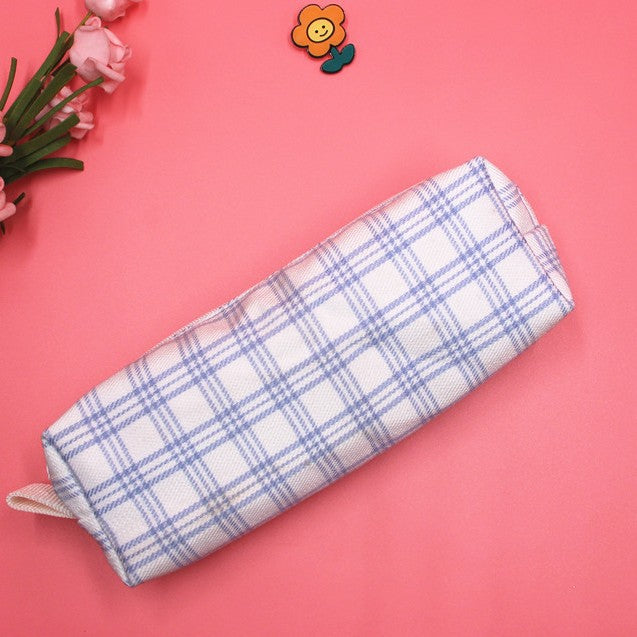 Textured Plaid Pencil Case Kalsten
