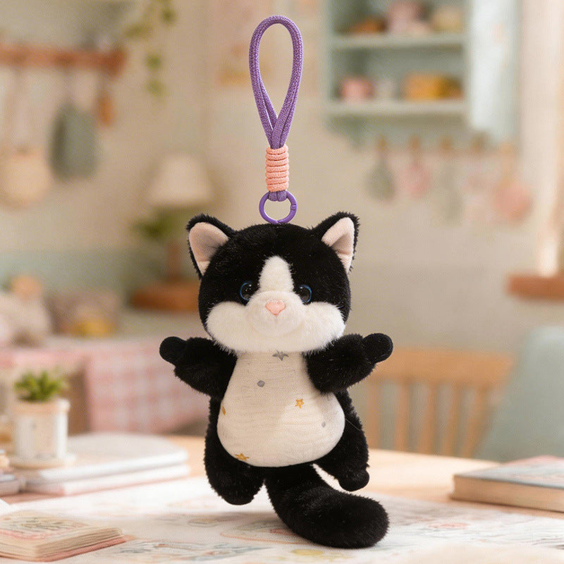 Plush Woodland Puppy Bag Charm with Elastic Loop and Soft Fabric Bodysuit Kalsten