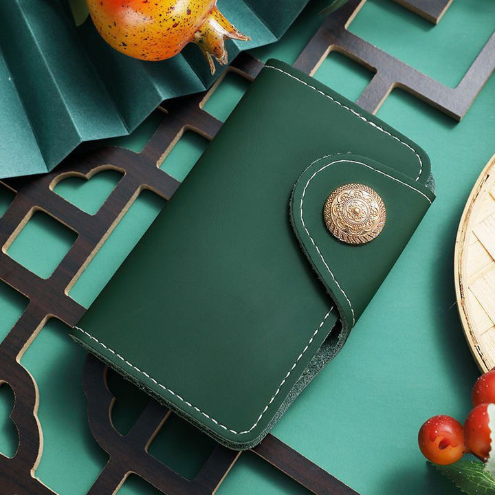 Luxury Leather Snap Closure Card Holder Kalsten