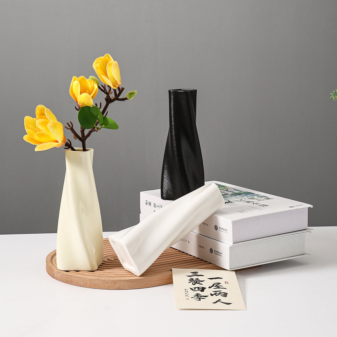 Abstract Twist-Shape Decorative Vase
