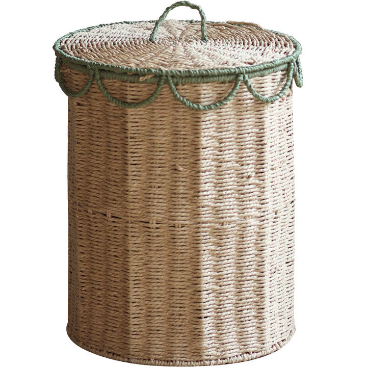 Rustic laundry basket with lid Kalsten
