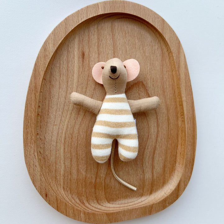 Handmade Linen Long-Limbed Bunny Doll with Embroidered Carrot Overalls