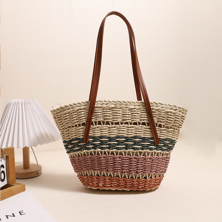 Stylish basket bag with sturdy leather handles Kalsten