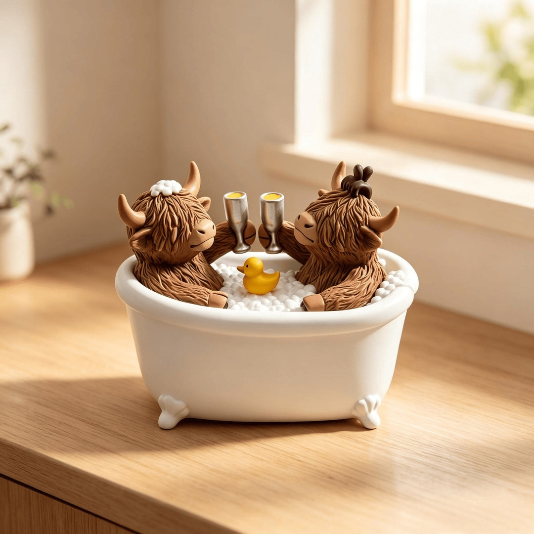 Decoration figure bathing highland cattle Kalsten