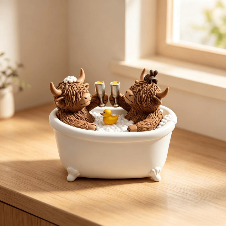 Decoration figure bathing highland cattle Kalsten