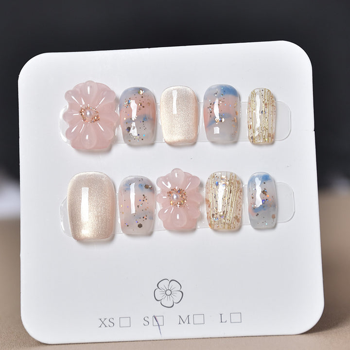 Artistic Gem-Accented Press-On Nail Extensions Kalsten