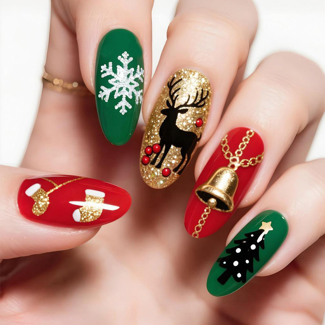 Festive Themed Press-On Nail Art Kalsten