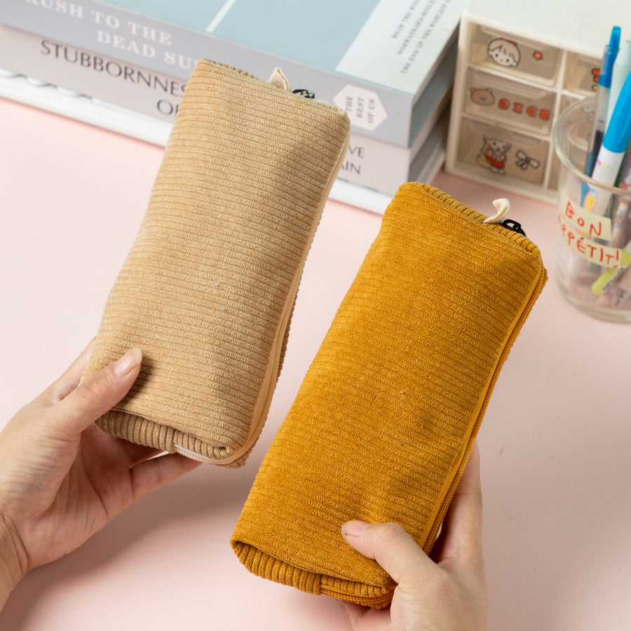 Textured Corduroy Pencil Case Kalsten