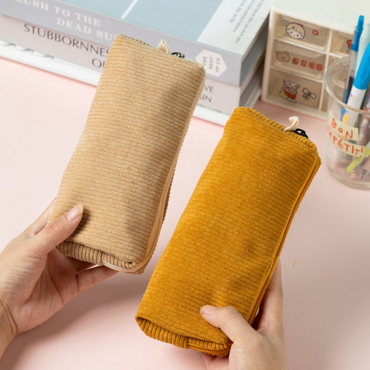 Textured Corduroy Pencil Case Kalsten