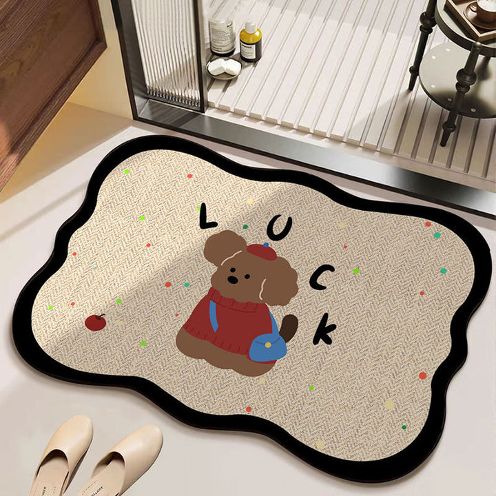 Cartoon Dog-Themed Decorative Bath Mat Kalsten
