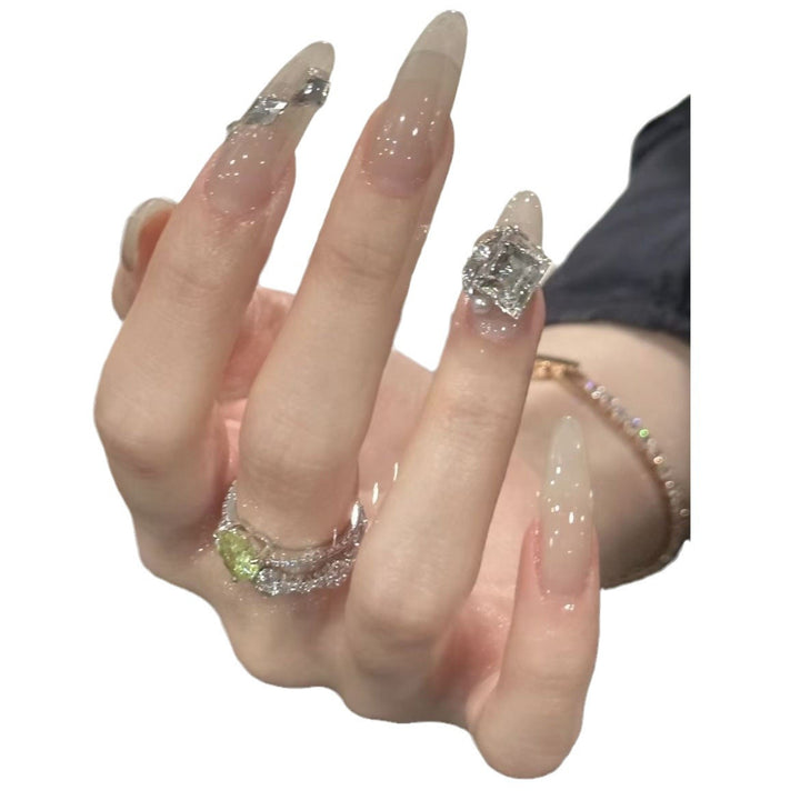 Glamorous Rhinestone-Embellished Press-On Nail Extensions Kalsten