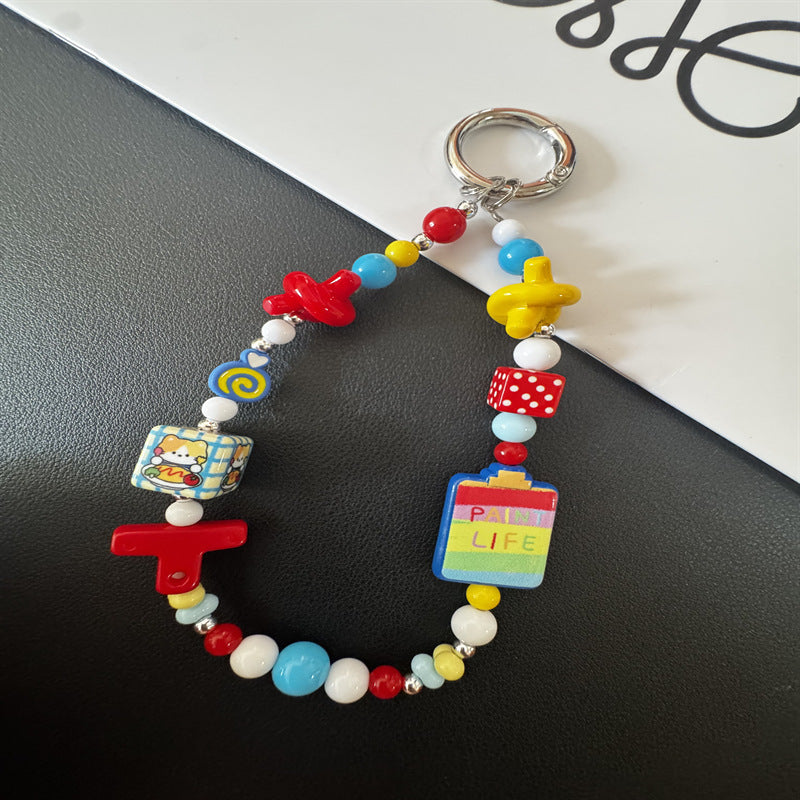 Colorful Themed Beaded Keychain Kalsten