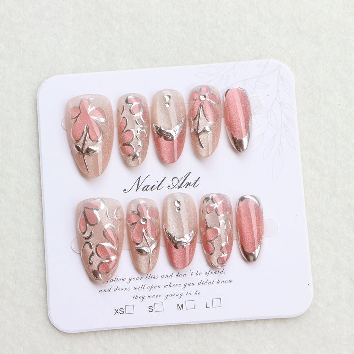 Elegant Floral Design Press-On Nail Set Kalsten