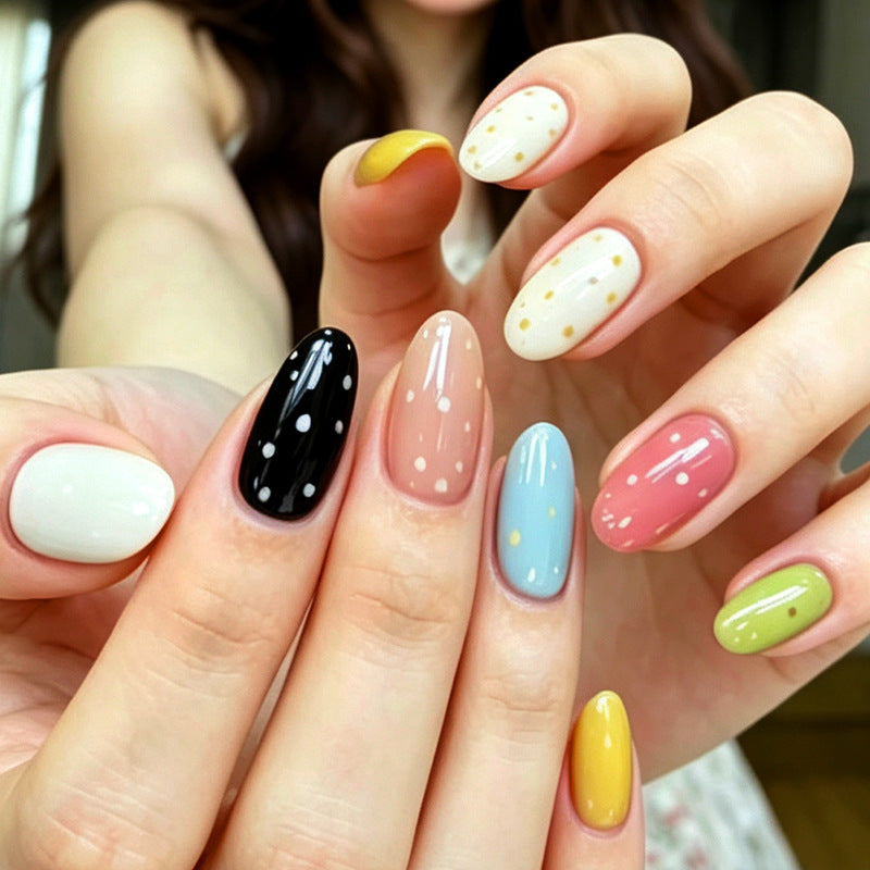 Premium Decorative Press-On Nail Set with Artistic Glitter Effects Kalsten