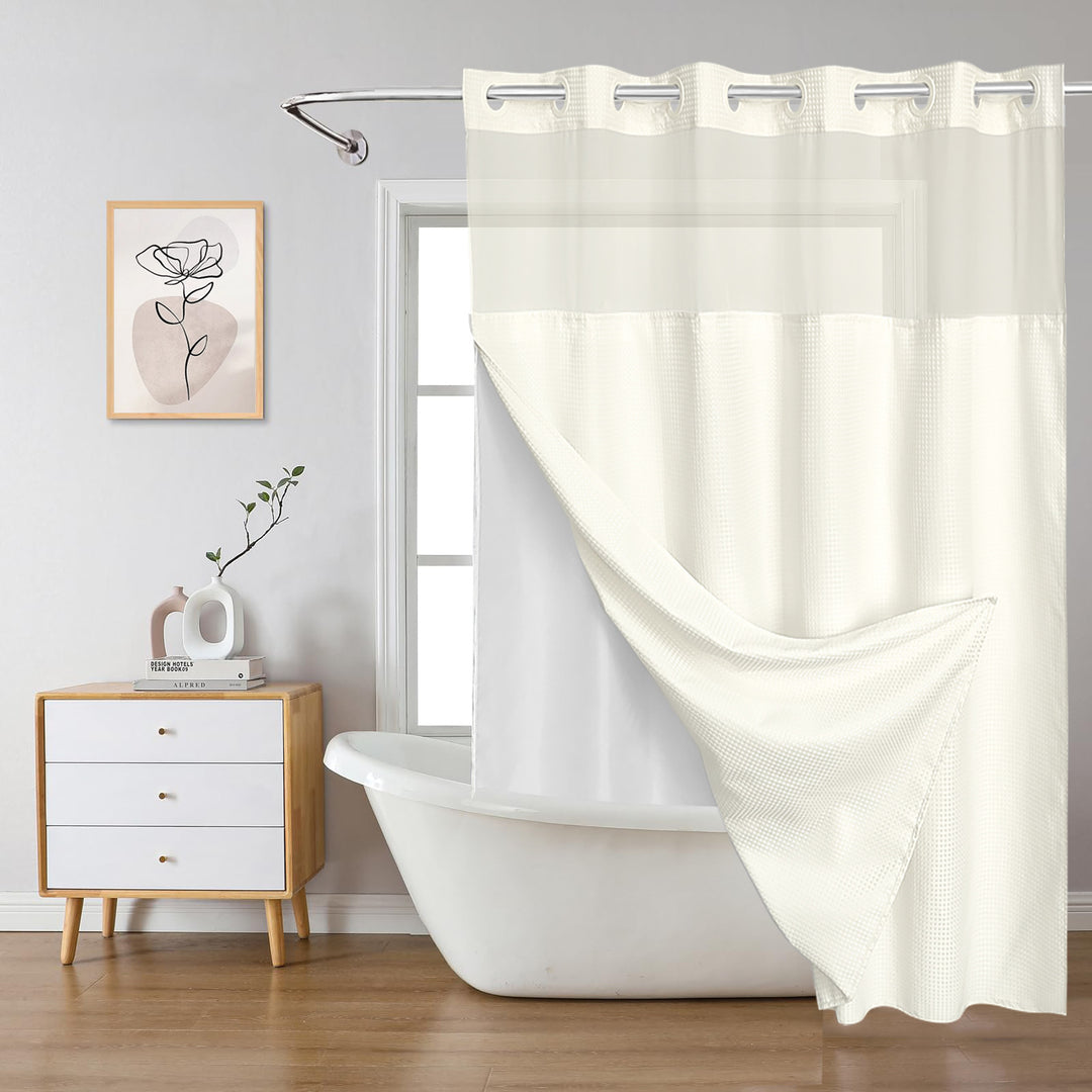 Textured Layered Shower Curtain Kalsten