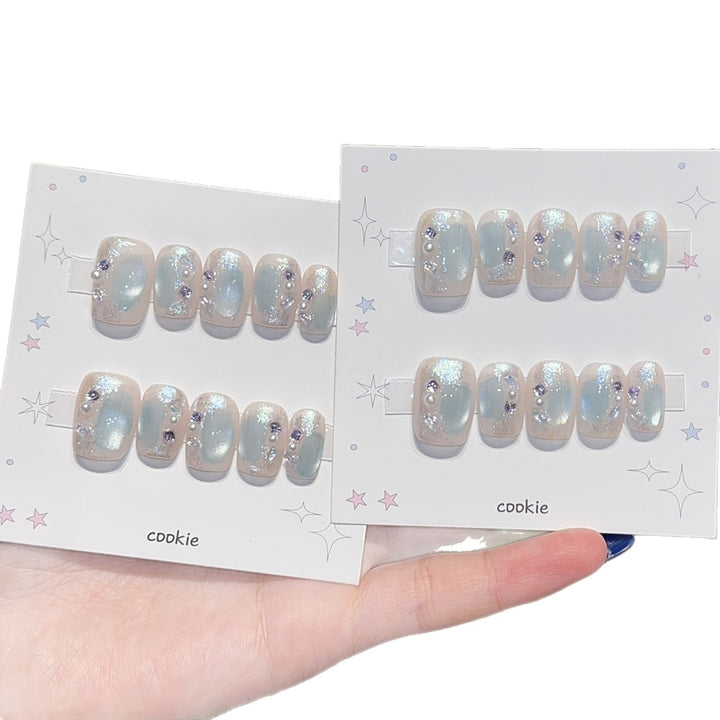 Artificial nails with pearl and glitter decoration Kalsten