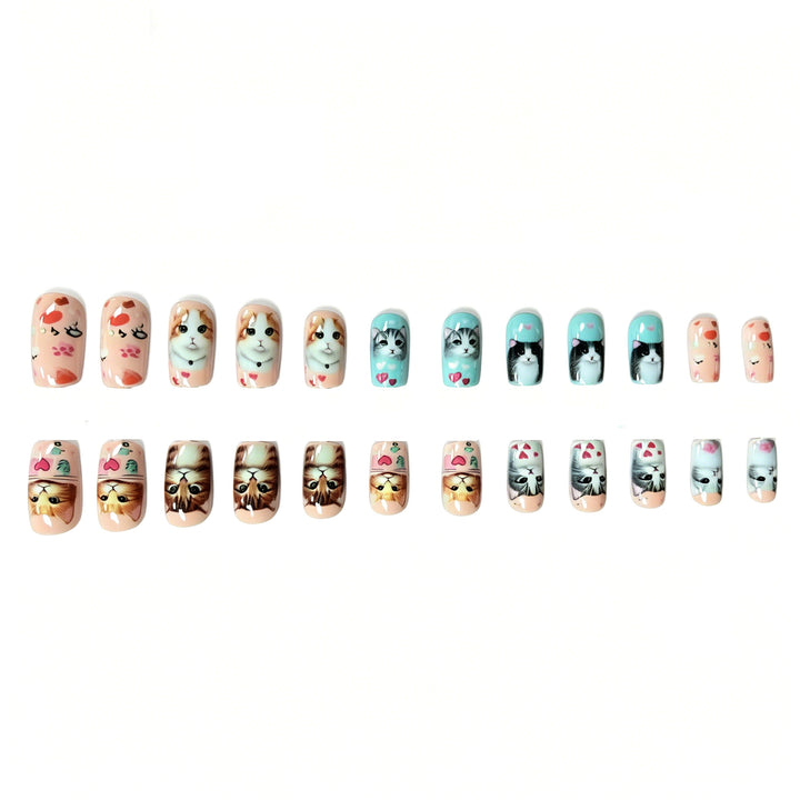 Artistic Cat-Themed Nail Extensions Kalsten