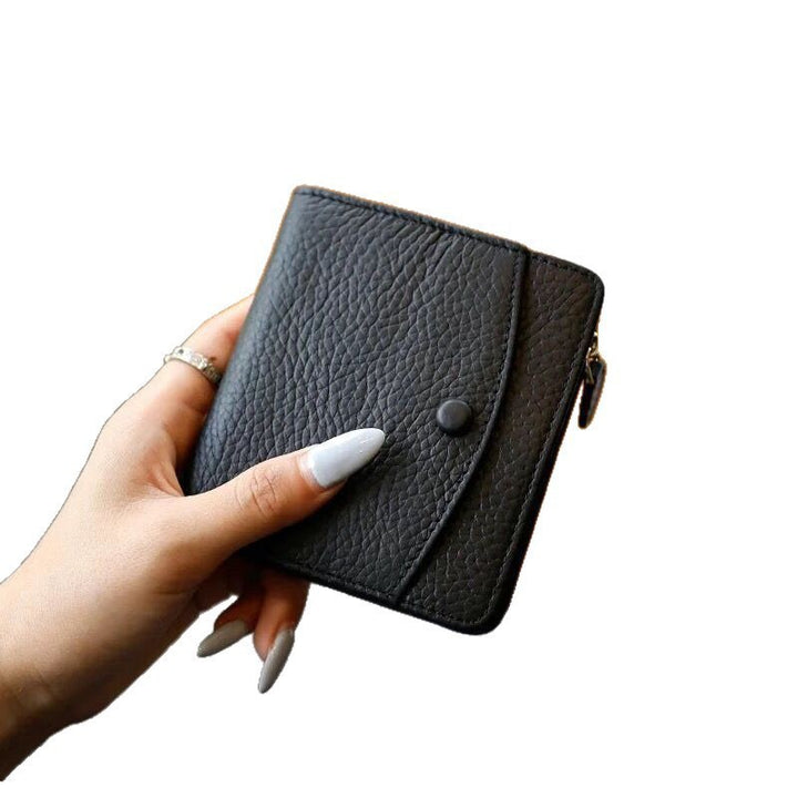 Textured Leather Zippered Coin Wallet Kalsten