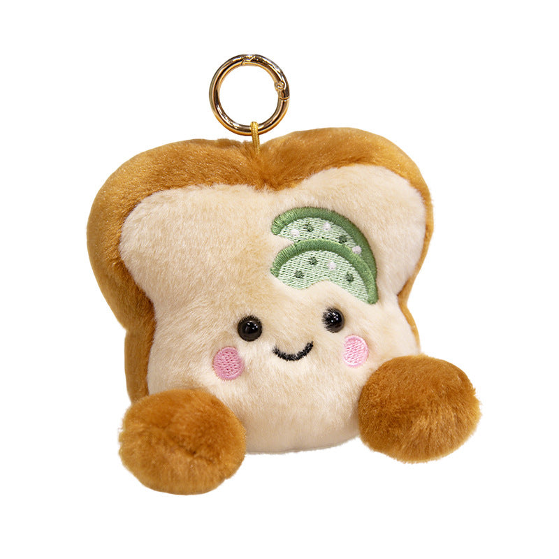 Plush Star-Shaped Keychain Charm with Embroidered Smile and Metal Ring Kalsten