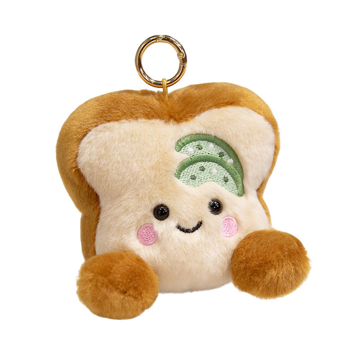 Plush Star-Shaped Keychain Charm with Embroidered Smile and Metal Ring Kalsten