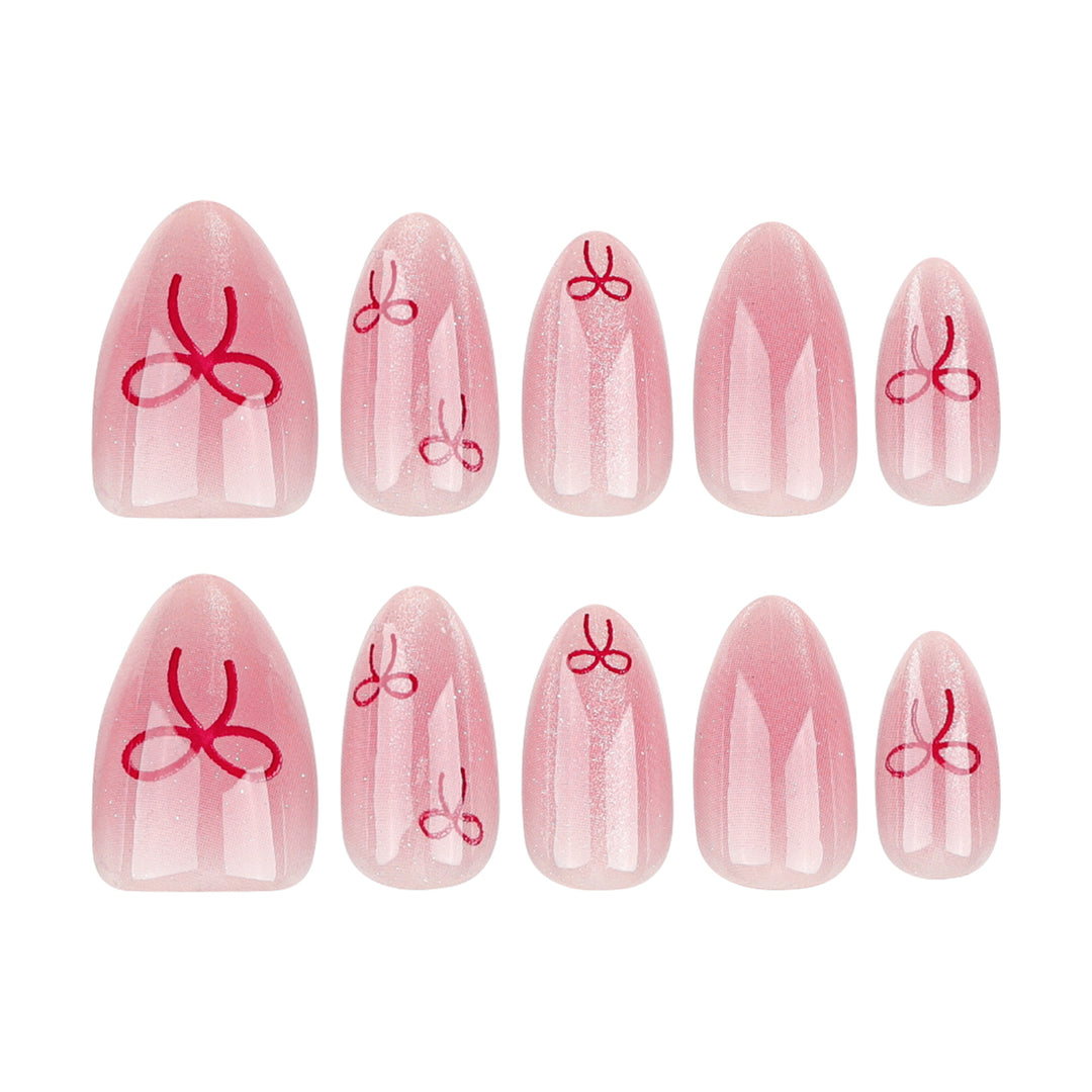 Artificial Nail Art with Bow Motif Kalsten