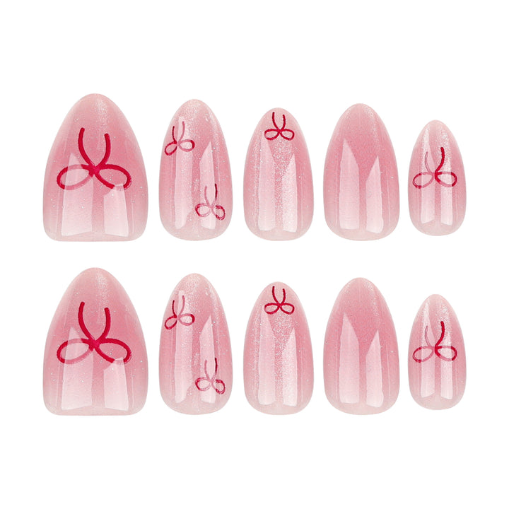 Artificial Nail Art with Bow Motif Kalsten