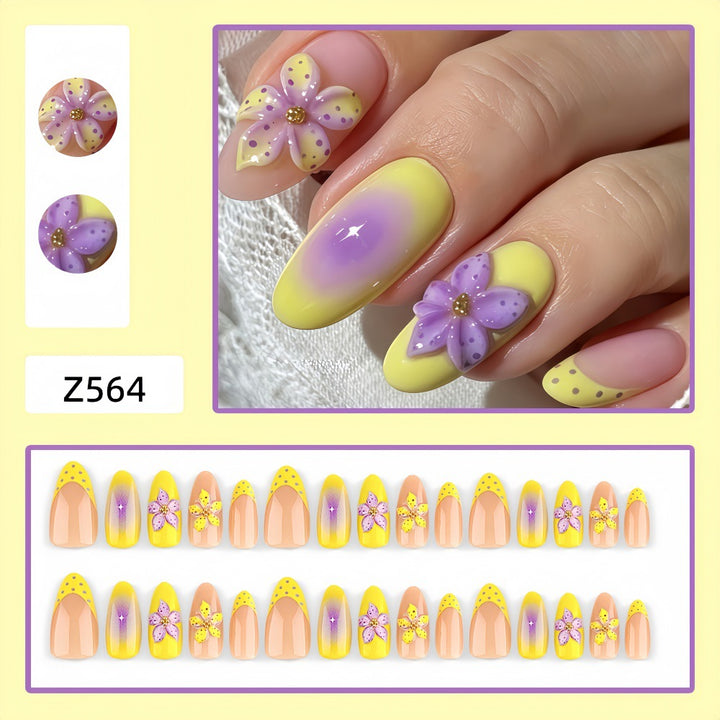 Art nails with floral 3D design Kalsten