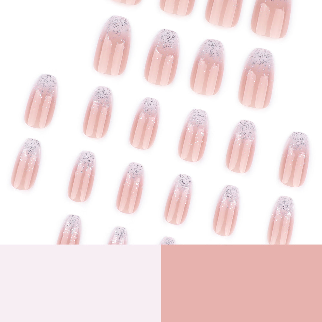Artistic Nail Extensions with Glitter and Ombre Effect Kalsten