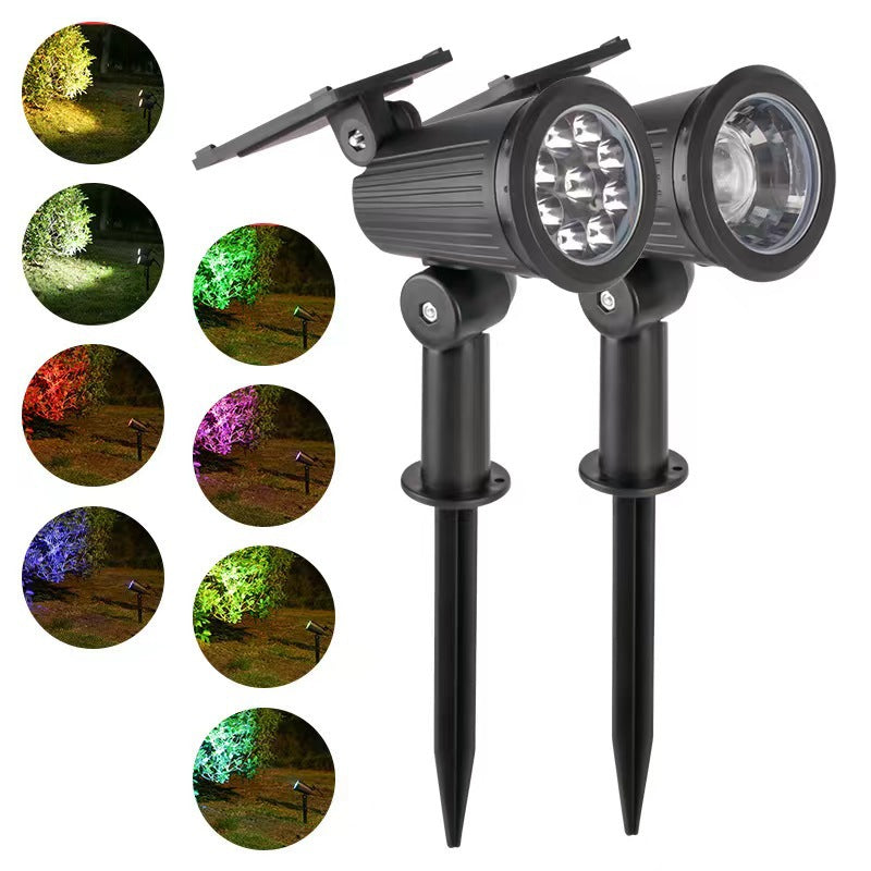 Adjustable Solar LED Garden Spotlight Stake With Swivel Head Integrated Solar Panel And Weatherproof Housing Kalsten