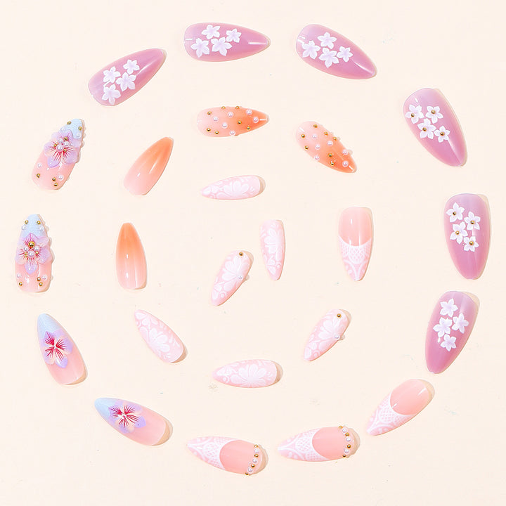 Floral Embellished Nail Art Extensions Kalsten