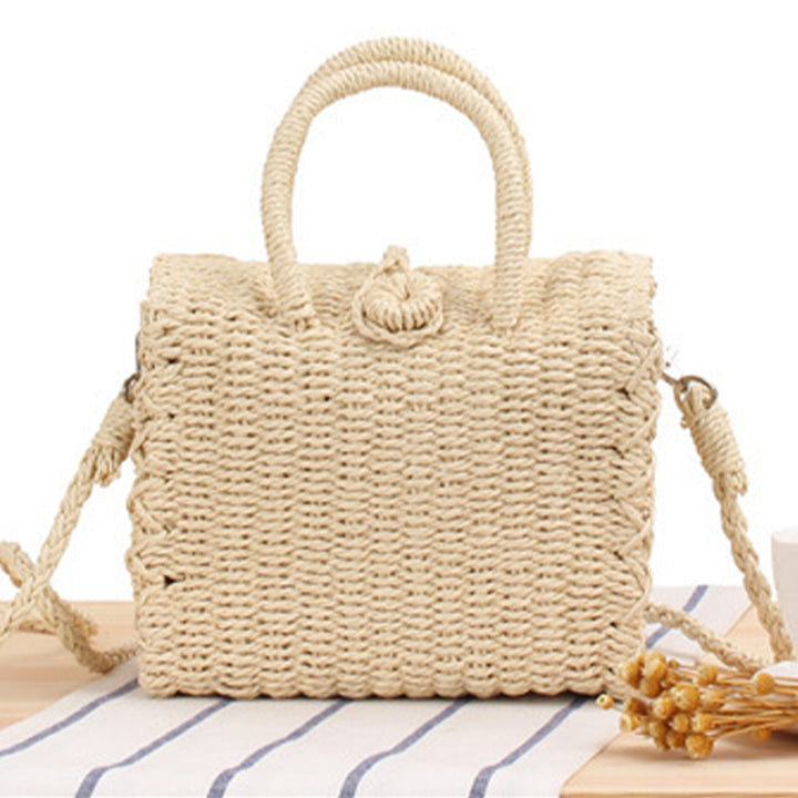 Handbag made of woven natural material with practical shoulder strap Kalsten