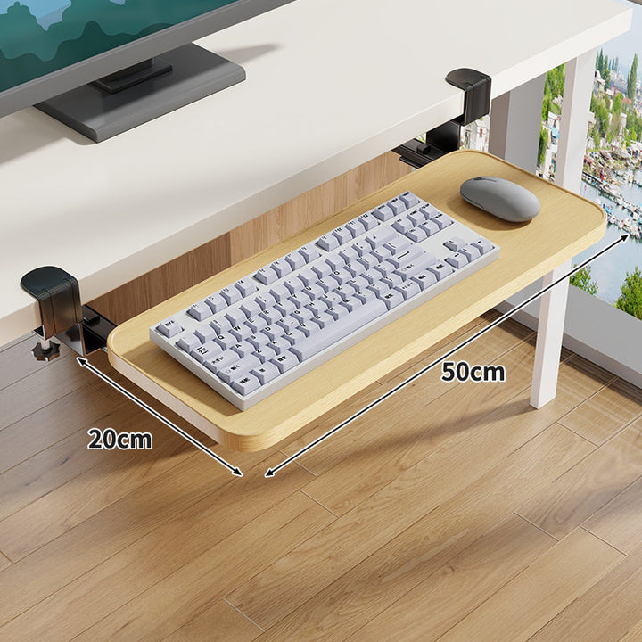 Under-Desk Sliding Ergonomic Keyboard and Mouse Tray with Clamp Mount