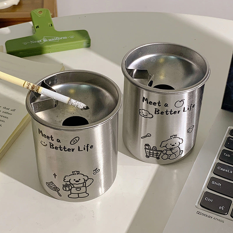 Stainless Steel Ashtray with Cute Animal Motif Kalsten