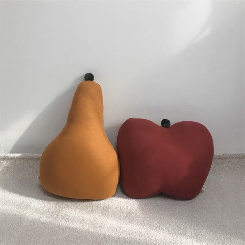 Plush Crescent Moon Decorative Pillow Cushion with Embroidered Face