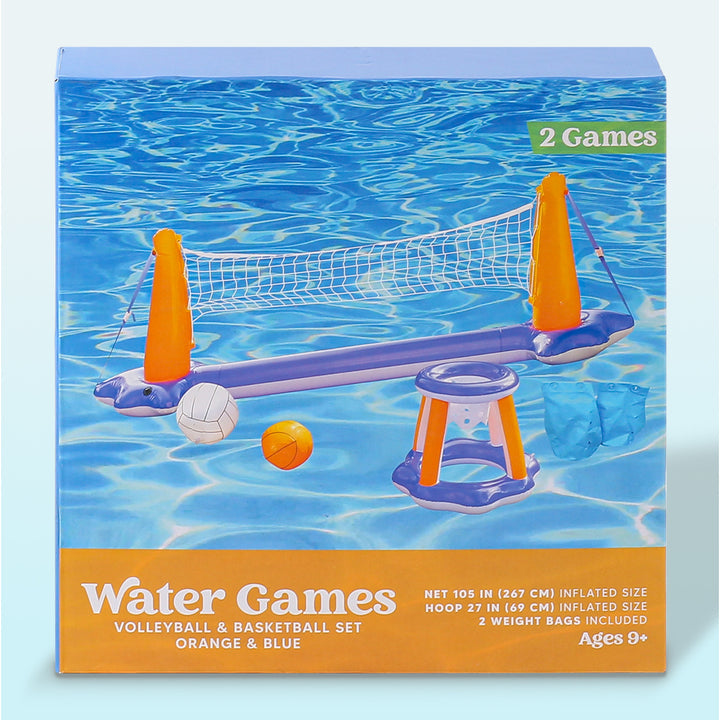 Unisex Inflatable Water Play Set with Volleyball and Basketball Net Kalsten