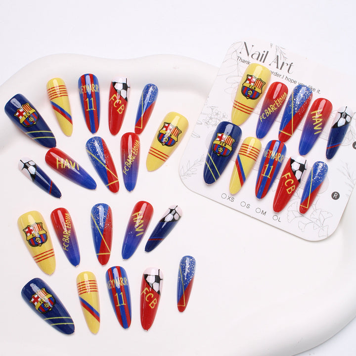 Sports-Themed Stiletto Press-On Nails Kalsten