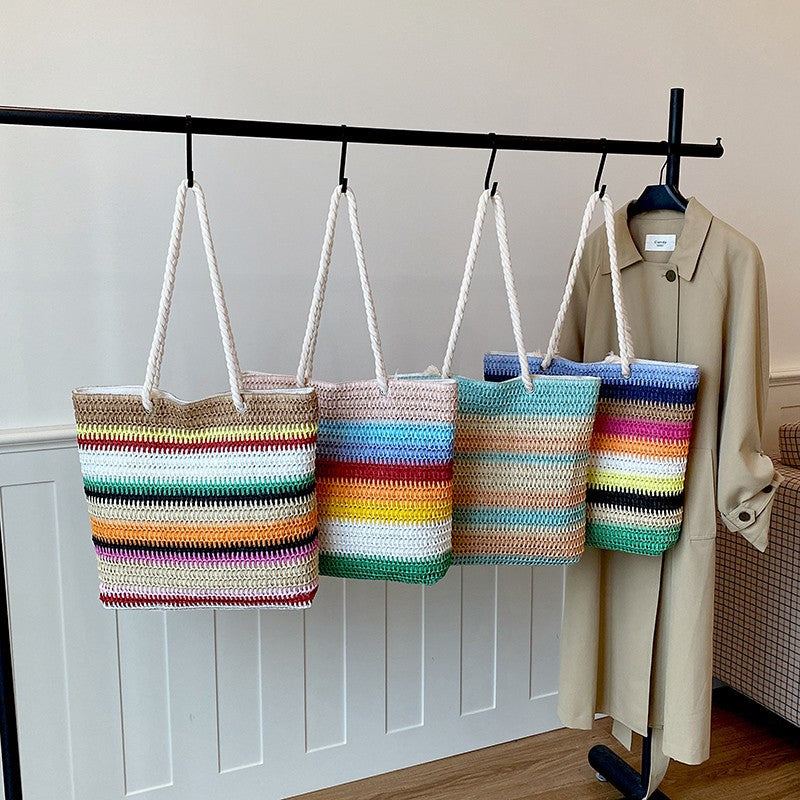 Casual Handwoven Straw Tote Bag
