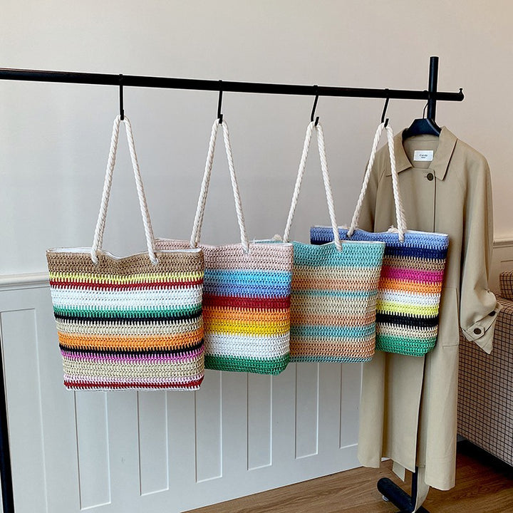 Casual Handwoven Straw Tote Bag