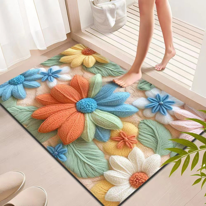 Floral Textured Indoor Mat Kalsten