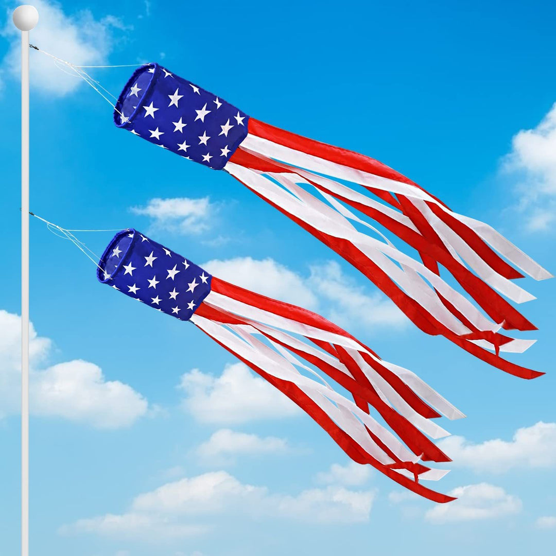 Unisex nan patriotic outdoor American flag windsock and streamer patio decor set Kalsten